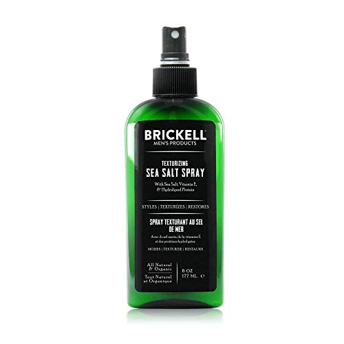 Brickell Spray de sal Marina Texturizante para Hombres, Natural y Orgánico, Sin Alcohol, Levanta y Texturiza el Cabello para un Estilo de Cabello de Playa o Surfista (177 ml)