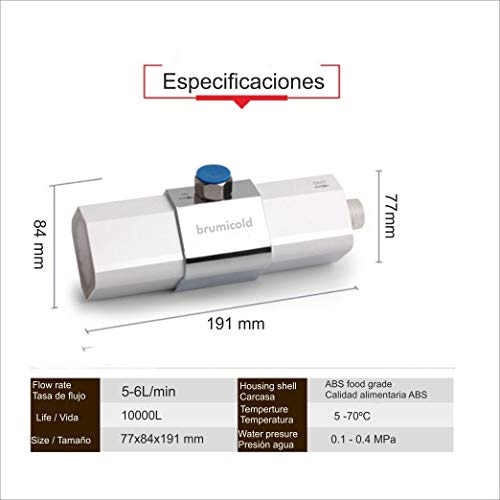 BRUMICOLD SPAIN filtro ducha con ultrafiltración por membrana PE, ablanda cal, elimina cloro, flúor y metales pesados, microplasticos, irritantes perjudiciales, ideal para pieles atopicas