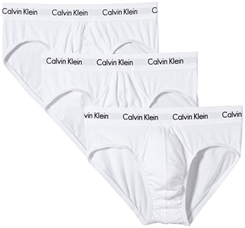 Calvin Klein 3P Hip Brief, Calzoncillos para Hombre (3 unidades), Blanco (White), Medium