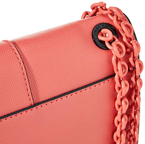 Calvin Klein - Ck Signature Conv Crossbody Md, Bolsos bandolera Mujer, Rojo (Coral), 1x1x1 cm (W x H L)