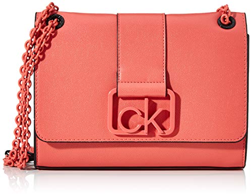 Calvin Klein - Ck Signature Conv Crossbody Md, Bolsos bandolera Mujer, Rojo (Coral), 1x1x1 cm (W x H L)