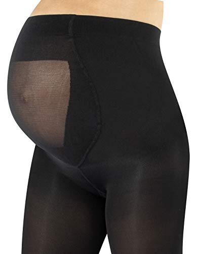 CALZITALY Medias Invernales Premama | Panty Para Futura Mama | 100 DEN | Negro, Amarillo, Naranja, Verde, Rosa | S, M, L, XL | Calcetería Italiana | (L, Negro)