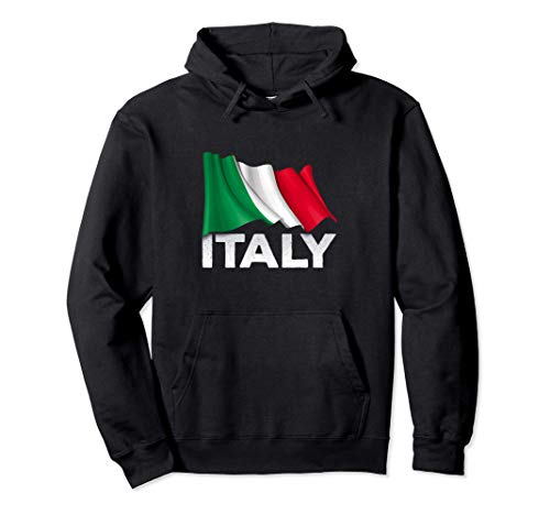 Camiseta de país de Italia - Bandera italiana ondeando Sudadera con Capucha