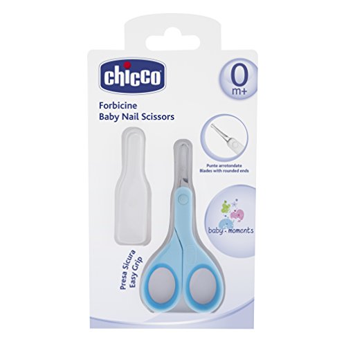 Chicco - Tijeras de bebé con borde de seguridad, color azul