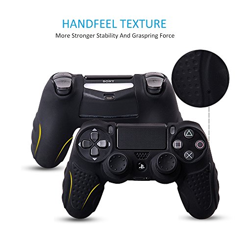 CHIN FAI PS4 Funda para Cubrir el Mando de PS4 con 4 Grips para Pulgares, Funda Antideslizante de Silicona, Carcasa Protectora para Mando de Sony PS4 / Slim/Pro