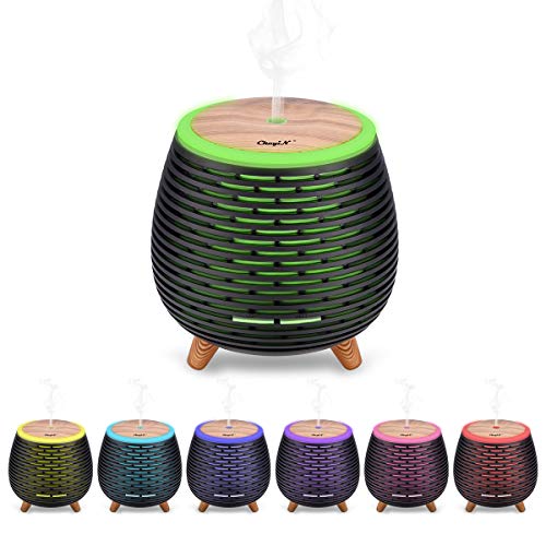 Ckeyin Humidificador Electrico，Humidificador Aceites Esenciales，Silencio, Lámpara de 7 Colores, 2 Modos de Pulverización, Apagado Automático, Hogar, Dormitorio, Decoración de Interiores…