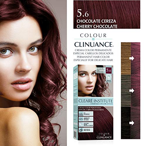 Colour Clinuance. Tinte Capilar Cabellos Delicados. 5.6 Chocolate Cereza, Coloración Permanente Sin Amoniaco, Más Brillo, Color Intenso, 100% Cobertura, Testado Dermatologicamente