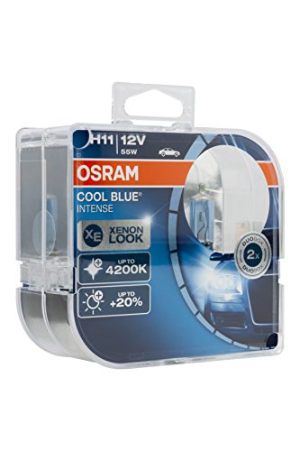 COOL BLUE INTENSE H11 de OSRAM, lámpara para faros halógena, 64211CBI-HCB, automóvil de 12 V, caja doble (2 unidades)