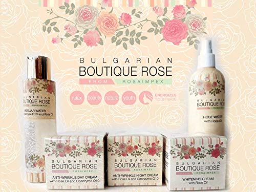 Crema Antiarrugas de Día con Coenzima Q10 y Aceite Natural de Rosa de Boutique Rose, Sin Parabenos, Sin Conservantes