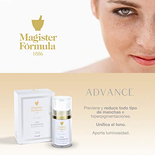 Crema Antimanchas Despigmentante | Crema Blanqueadora Facial | Elimina y reduce manchas de la piel y cara | Efecto Antiedad y Antiarrugas | Día y noche | Magister Formula