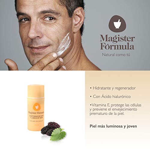 Crema Contorno de Ojos y Labios HP Seda 30ml | Ácido Hialurónico | Hidrolizado Seda Natural | Serum Hidratante Antiarrugas y Antiojeras | Mujer y Hombre | Dia y Noche | Magister Formula