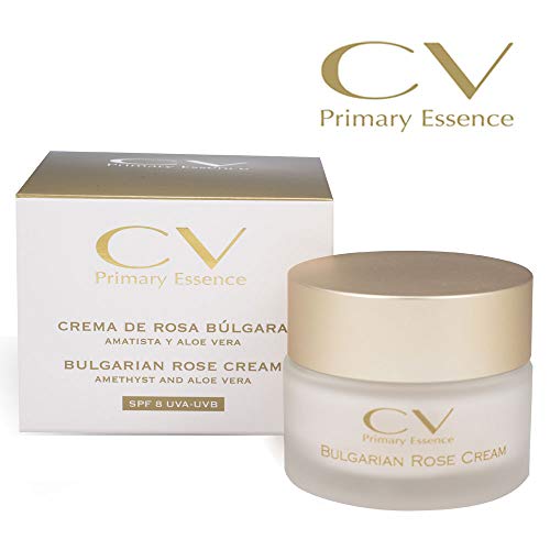 Crema de Rosa Búlgara, amatista y aloe vera de CV Primary Essence SPF8 UVA-UVB