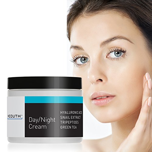 Crema Hidratante Facial de Día YEOUTH con Extracto de Caracol, Acido Hialurónico, Mejor Crema Antiarrugas - 4 oz (4oz)