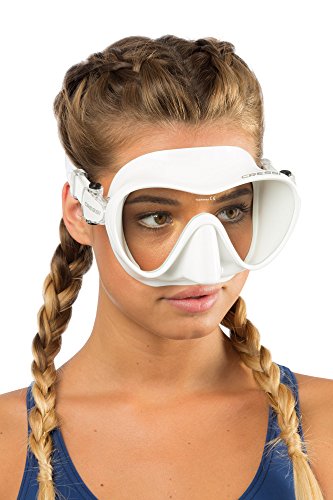 Cressi F1 Mask Máscara Monocristal Tecnología Frameless, Unisex, Blanco, L