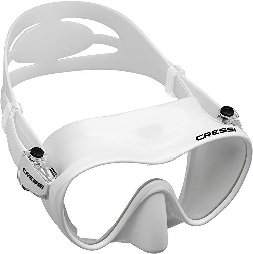 Cressi F1 Mask Máscara Monocristal Tecnología Frameless, Unisex, Blanco, L