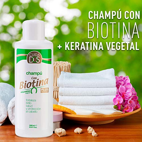 Cuidados Champú capilar de biotina y keratina. Champú fortalezedor - 1000 ml