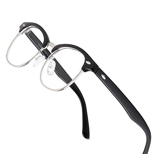 Cyxus Gafas con Filtro de luz Azul para Oficinista, Gafas Medio Marco Anti-Luz Azul para Ancla de internet para Ordenador, Juegos etc, Hombre y Mujer