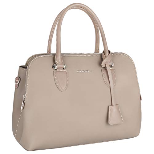 David Jones - Bolso de Mano Bugatti Mujer - Señora Tote Bag Cuero Genuino PU - Bolso de Hombro Bandolera Múltiples Bolsillos Cremallera - Shopper Asas Piel Trabajo Diario Elegante Moda - Beige