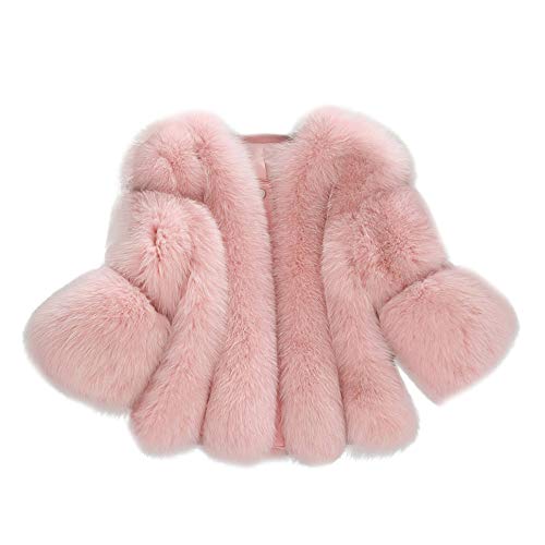 DEELIN Chaqueta De La Felpa De Las Mujeres, Invierno De Color SóLido Moda Cute Chaqueta De Piel Corta Costura SintéTica Abrigo De Piel