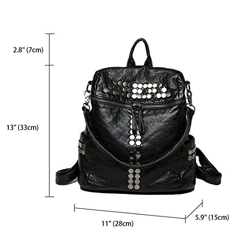 DEERWORD Mujer Bolsos Mochila Lentejuela Pequeña Casual Bandolera Cuero Hombro Piel de PU Fekete