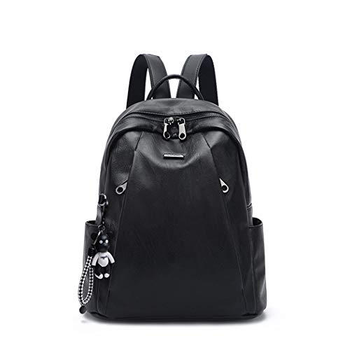 DEERWORD Mujer Bolsos Mochila Pequeña Casual Bandolera Cuero Hombro Piel de PU Fekete