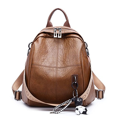 DEERWORD Para mujer Bolsos mochila Bolsos bandolera Carteras de mano Mochila escolar Bolsa para portátil Cuero Marrón