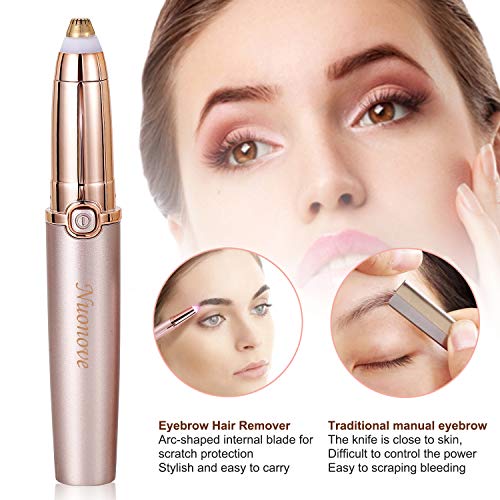 Depiladora de Cejas, Depiladora Cejas Mujer, Eléctrica Depiladora Cejas, Eyebrow Trimmer, Recortador de Fello de Cejas Sin Dolor para Mujer Depiladora de Cejas Rápida y Segura