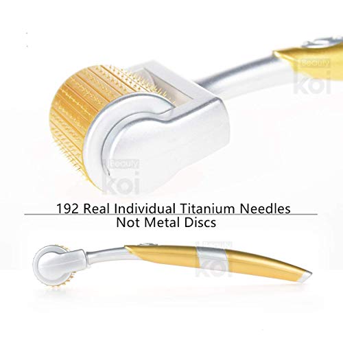 Dermaroller 1.0mm Titanio Rodillo Facial 192 Microagujas - Tratar cara, cuerpo, flacidez, celulitis, estrías blancas, manchas, alopecia, calvicie, pelo, cicatrices, marcas, poros dilatados