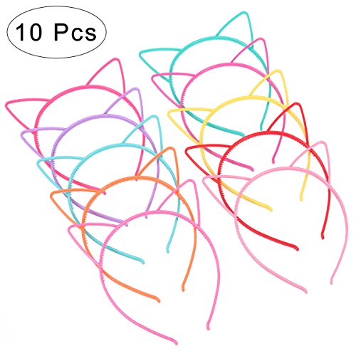 diademas con orejas de gato de plástico, disfraces o fiestas, mujeres y niñas (10pcs)