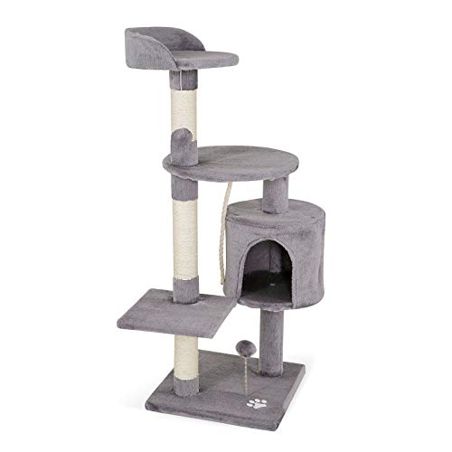 dibea Árbol rascador para Gatos, 112 cm (Gris Claro)