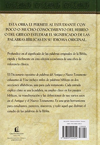 Diccionario expositivo de palabras del nuevo y antiguo testamento de Vine