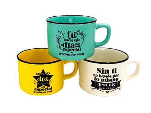 DISOK Taza Frases Gracias por Venir (Precio Unitario) - Tazas Originales Detalles de Bodas, Bautizos y Comuniones. Tazas para Regalar en Bodas Comprar