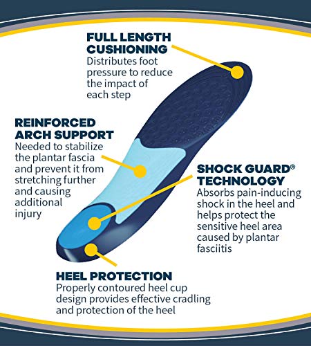 Dr. Scholl's Analgésico para la fascitis plantar para mujeres, 1 par, tamaño 6 – 10