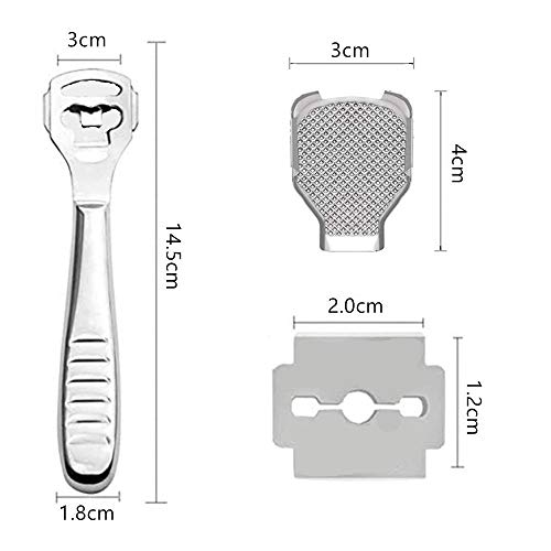 Drybely Eliminador Profesional de Callos y Callosidades, Lima de callos de acero inoxidable, Eliminador de Dureza, Afeitadora de Dureza, Pedicura y Cuidado de Pies, 10 Cuchillas Incluidas