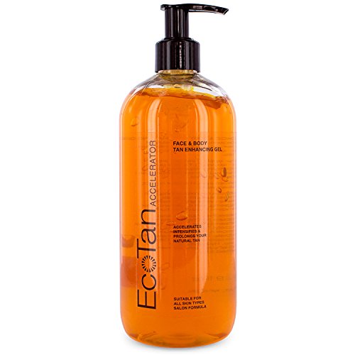 EcoTan Gel Accelerator de Bronceado Facial y Corporal, Optimiza el Bronceado Natural, Para Bronceado en Exteriores e Interiores, se Puede Utilizar con Camas Solares 500ml