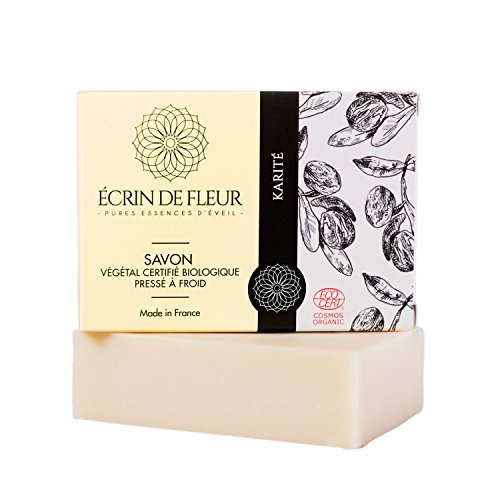 Écrin De Fleur | Jabón de Karité | Certificado Orgánico | Jabón natural con 40% de manteca de karité | Hecho a Mano en Francia | 100% Natural | Saponificación en Frio | 100g