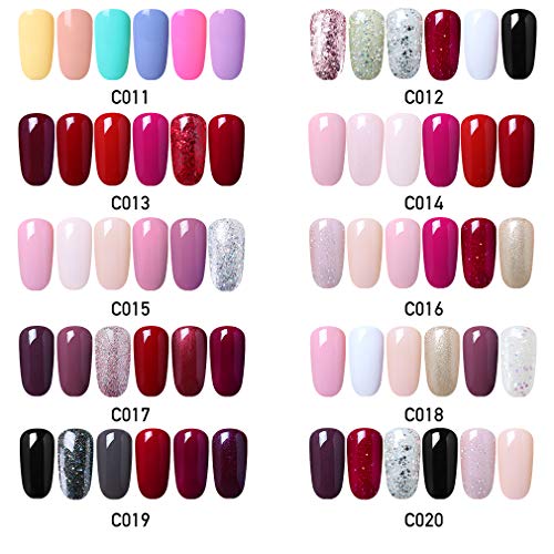 Elite99 Esmaltes Semipermanentes de Uñas en Gel UV LED, 6pcs Kit de Esmaltes de Uñas 10ml 011