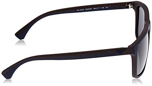 Emporio Armani 523087 Gafas de sol, Top Blue/Brown Rubber, 56 mm para Hombre