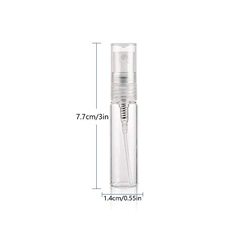 Enslz - 20 botellas vacías de cristal de 5 ml para perfume, botellas de vidrio rellenables para viajes