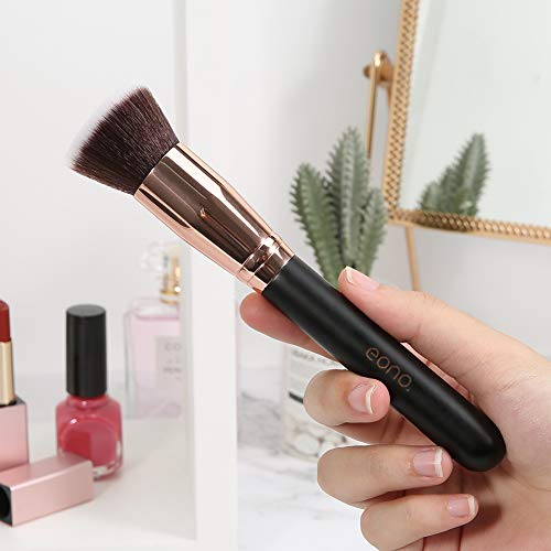 Eono by Amazon - Brochas de Maquillaje Foundation Cepillo de base Kabuki tapa plana para pulir, puntear, corrector