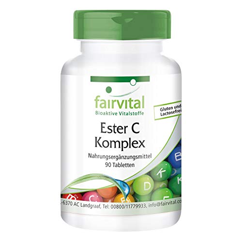 Ester C Complex 500mg - VEGANO - Vitamina C con Bioflavonoides - 90 Comprimidos - Calidad Alemana