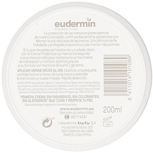 EUDERMIN crema de manos protectora con karité y glicerina 15% tarro 200 ml