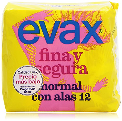 Evax Fina y Segura Normal Compresas Con Alas - 12 Unidades