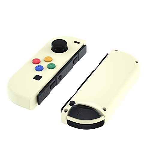 eXtremeRate Carcasa para JoyCons de Nintendo Switch Funda de Agarre Shell de Bricolaje Cubierta Tacto Suave con ABXY Drecctión Botones para Nintendo Switch No Incluye Carcasa de Consola(Color Crema)