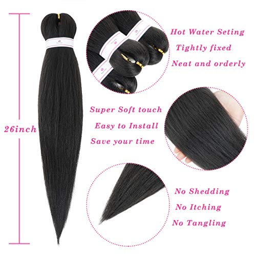 EZ Braid Pre estiramiento del cabello trenzado EZ Braid pelo profesional Yaki pelo sintético 22inch 8 paquetes/orden #2