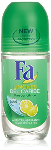 Fa - Desodorante Roll-On Limones del Caribe - 50ml - Anti Transpirable y fiable contra el olor corporal