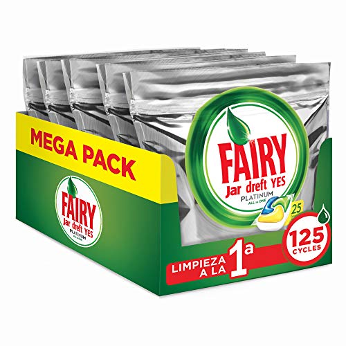 FAIRY Platinum All in One - Cápsulas para lavavajillas, Pack de 125 cápsulas (5 x 25)