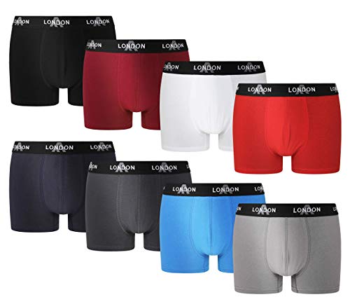 FM London Fitted Boxer, Multicolor (Classic Mix 10), Large (Pack de 8) para Hombre