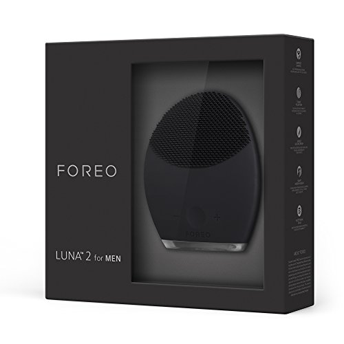 Foreo Luna 2 - Cepillo de limpieza facial para hombres, masajeador antienvejecimiento resistente al agua y dispositivo de pre afeitado, negro