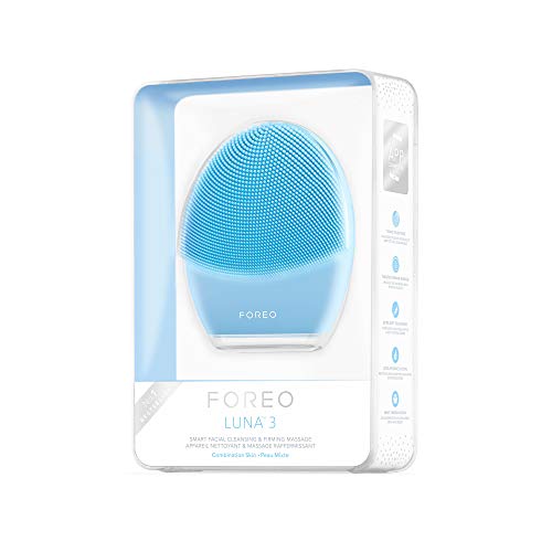 FOREO LUNA 3 Cepillo de limpieza facial y masajeador reafirmante para un spa en casa, para piel Mixta